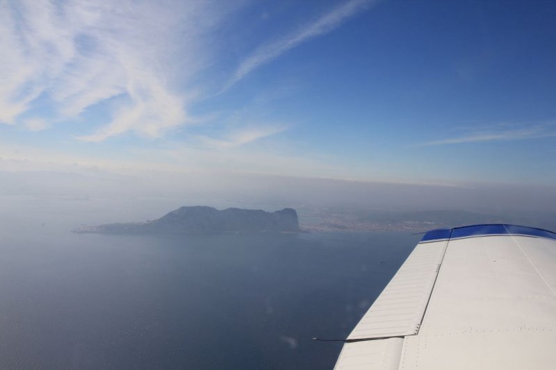 Gibraltar auf dem Flug von Tanger nach Granada
